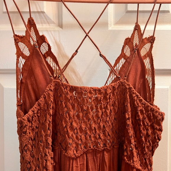 Free People Women Adella Sleeveless Slip Dress Ochre long copper colored - Picture 7 of 13